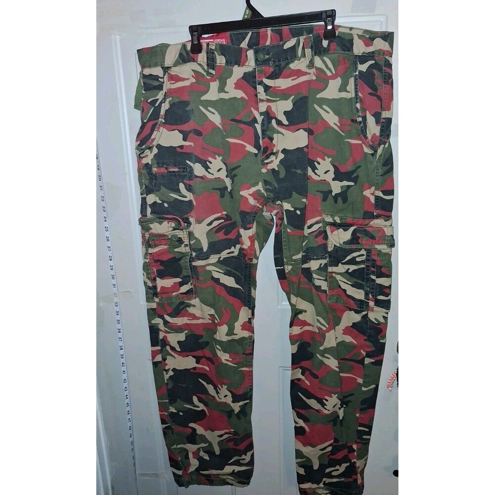 Jordan Craig Camo Cargo Pants Men's 42x32 Green Military Tactical Streetwear